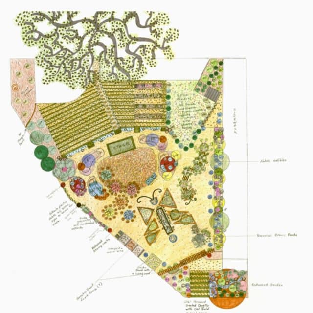 Concept Plan for St. Andrew’s Episcopal School, ELSEE Garden, Saratoga, California, Alrie Middlebrook, artist and designer